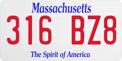 MA license plate 316BZ8