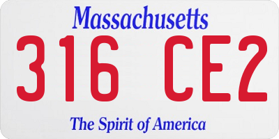 MA license plate 316CE2