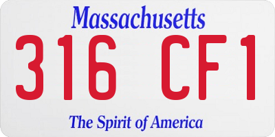 MA license plate 316CF1