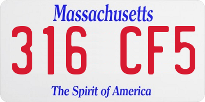 MA license plate 316CF5