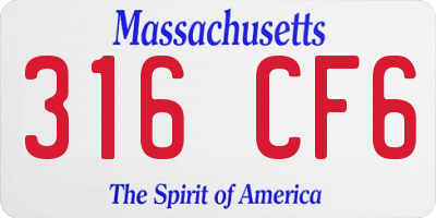 MA license plate 316CF6