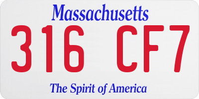 MA license plate 316CF7