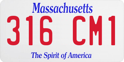 MA license plate 316CM1