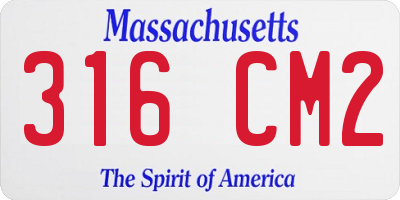MA license plate 316CM2