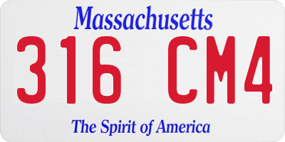MA license plate 316CM4