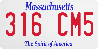 MA license plate 316CM5