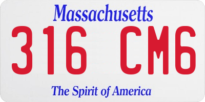 MA license plate 316CM6