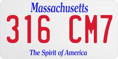 MA license plate 316CM7