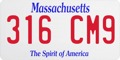 MA license plate 316CM9