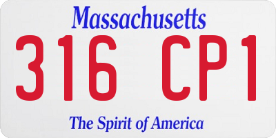 MA license plate 316CP1