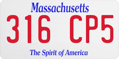 MA license plate 316CP5