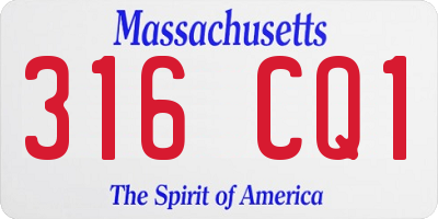 MA license plate 316CQ1