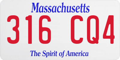 MA license plate 316CQ4