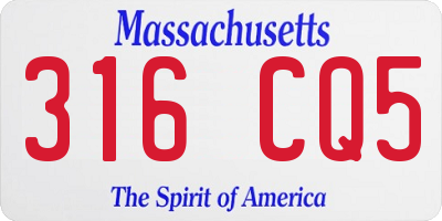MA license plate 316CQ5