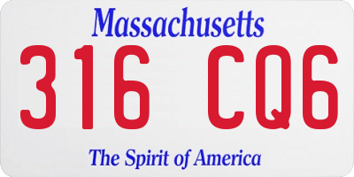 MA license plate 316CQ6
