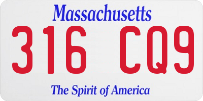 MA license plate 316CQ9