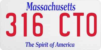 MA license plate 316CT0
