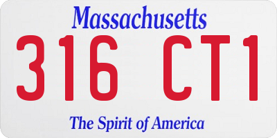 MA license plate 316CT1