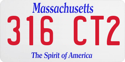 MA license plate 316CT2