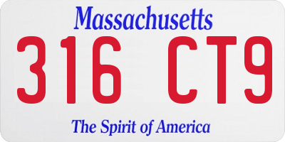 MA license plate 316CT9
