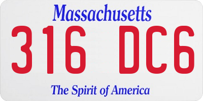 MA license plate 316DC6