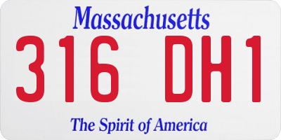 MA license plate 316DH1