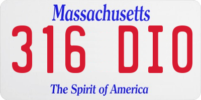 MA license plate 316DI0