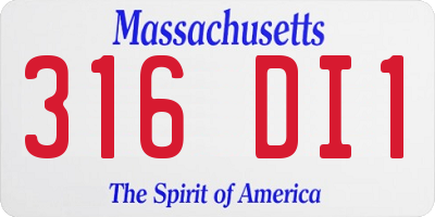 MA license plate 316DI1