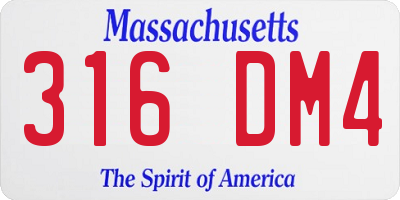 MA license plate 316DM4