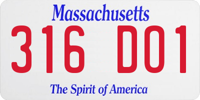 MA license plate 316DO1