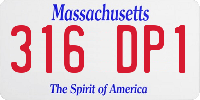 MA license plate 316DP1