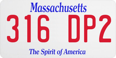 MA license plate 316DP2