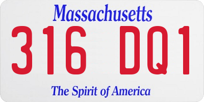 MA license plate 316DQ1