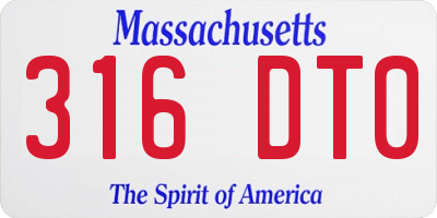MA license plate 316DT0