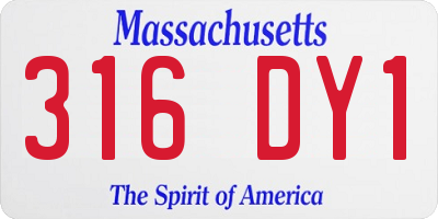 MA license plate 316DY1