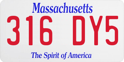 MA license plate 316DY5