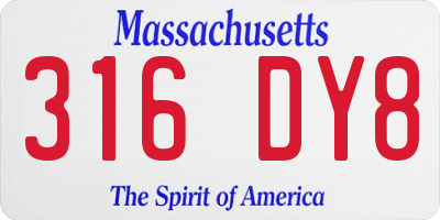 MA license plate 316DY8