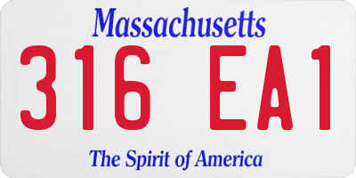 MA license plate 316EA1