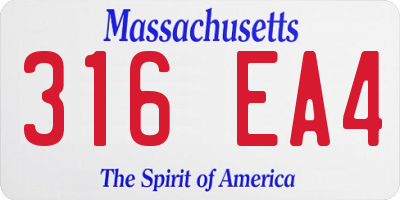 MA license plate 316EA4