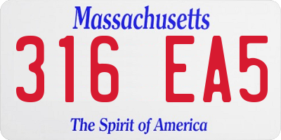 MA license plate 316EA5