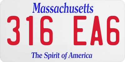 MA license plate 316EA6