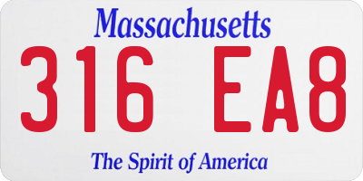 MA license plate 316EA8