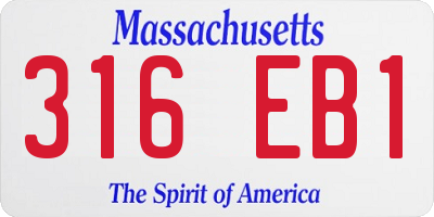 MA license plate 316EB1