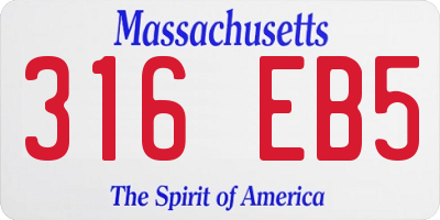 MA license plate 316EB5