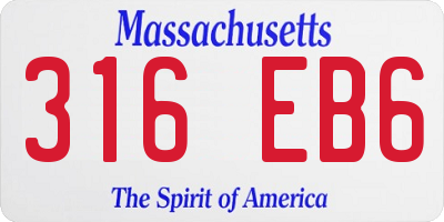 MA license plate 316EB6