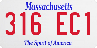 MA license plate 316EC1