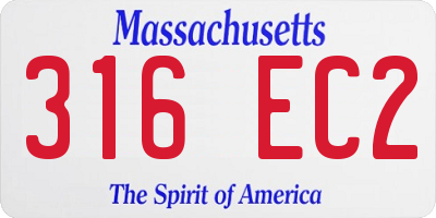 MA license plate 316EC2