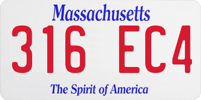 MA license plate 316EC4
