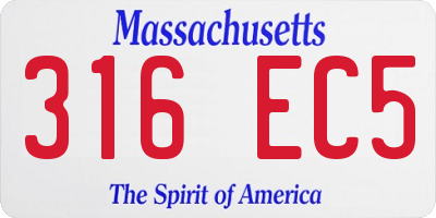 MA license plate 316EC5