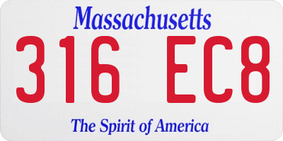 MA license plate 316EC8